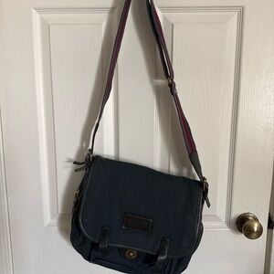 Marc Jacobs Navy Crossbody Bag with Red Strap